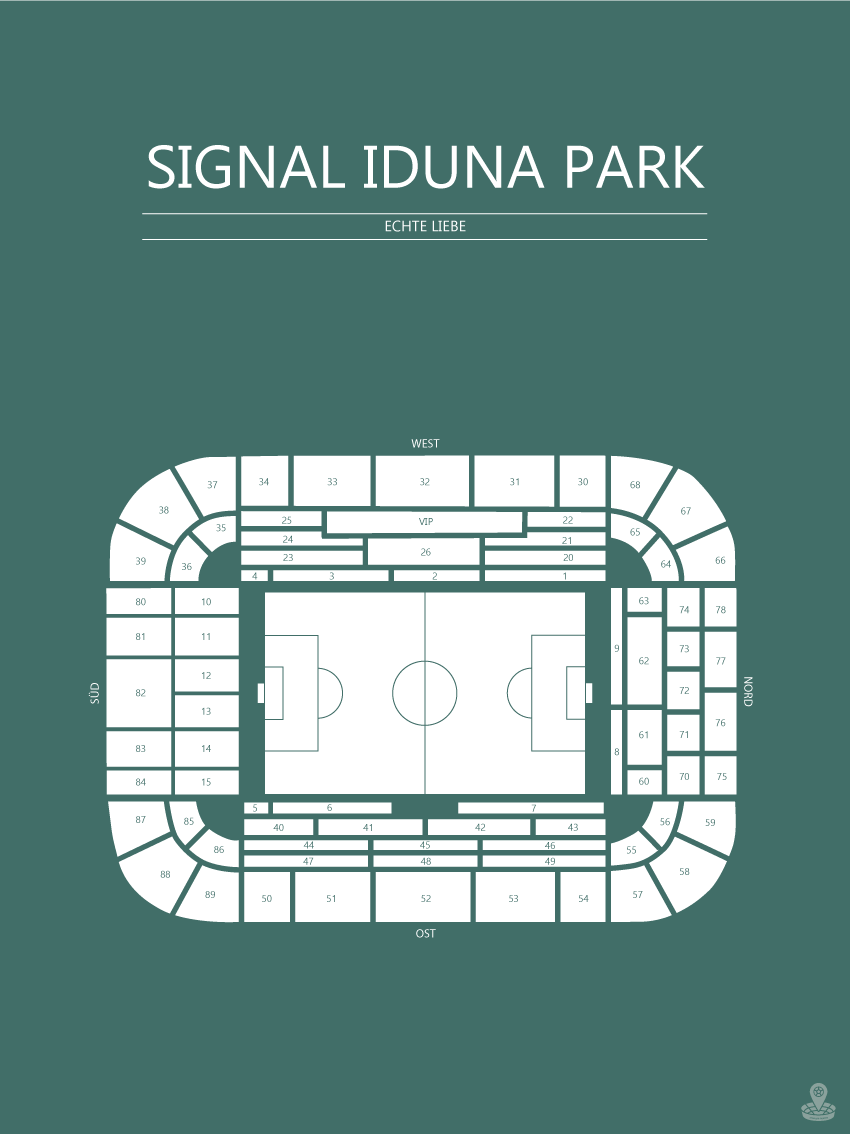 FODBOLD PLAKAT BORUSSIA DORTMUND SIGNAL IDUNA PARK