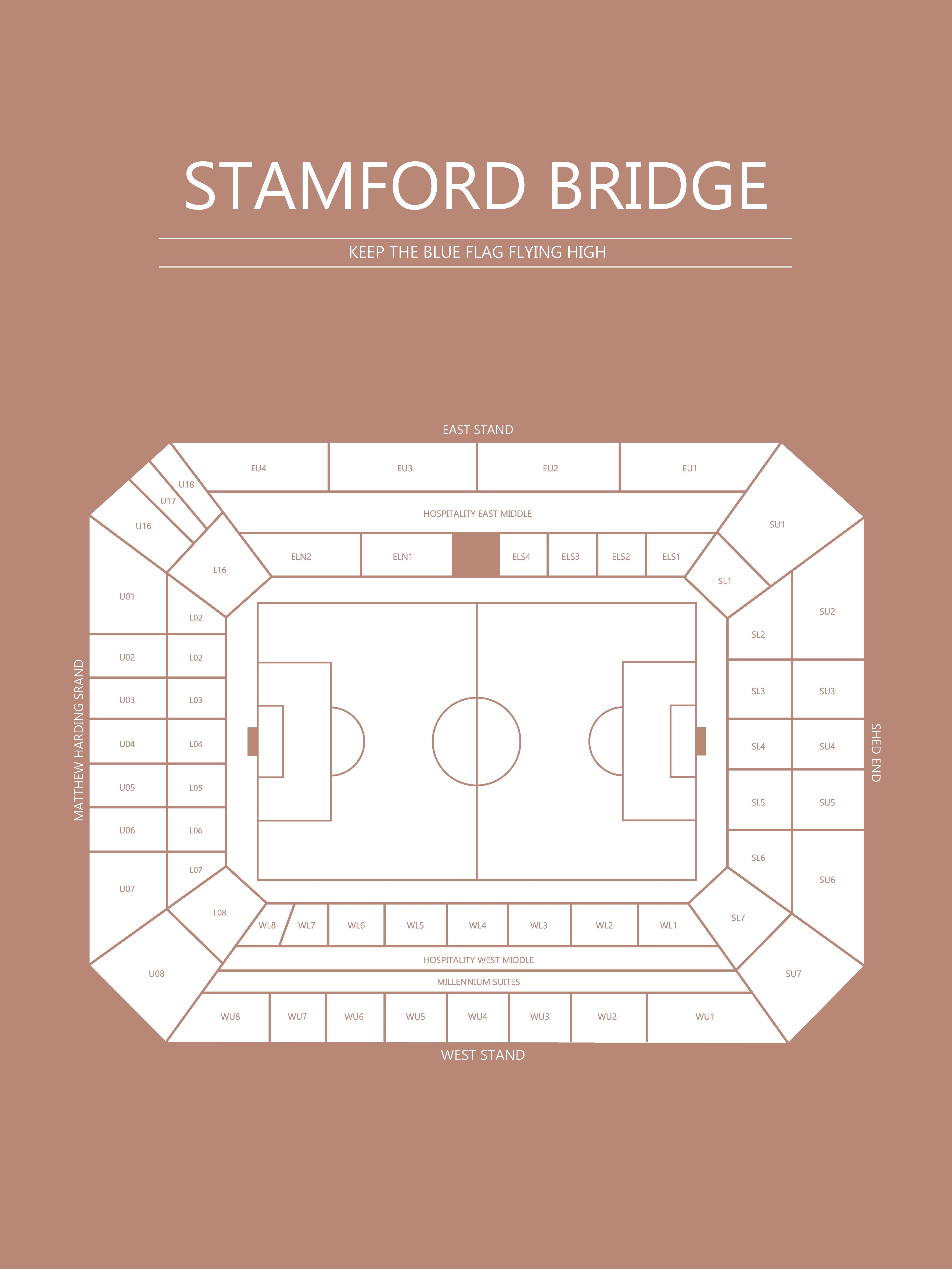 Fodbold plakat Chelsea Stamford Bridge sahara