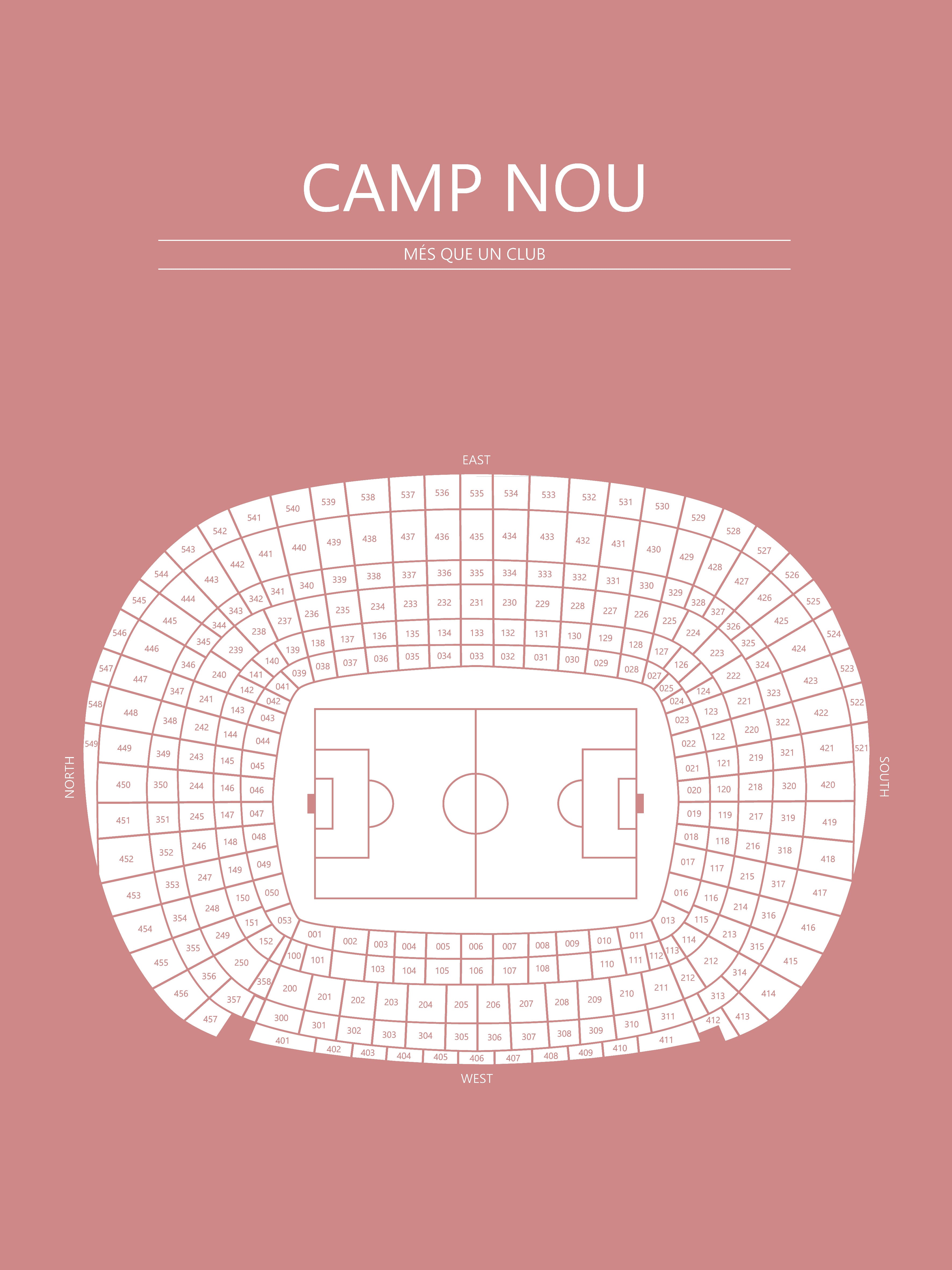 Fodbold plakat FC Barcelona Camp Nou Blush