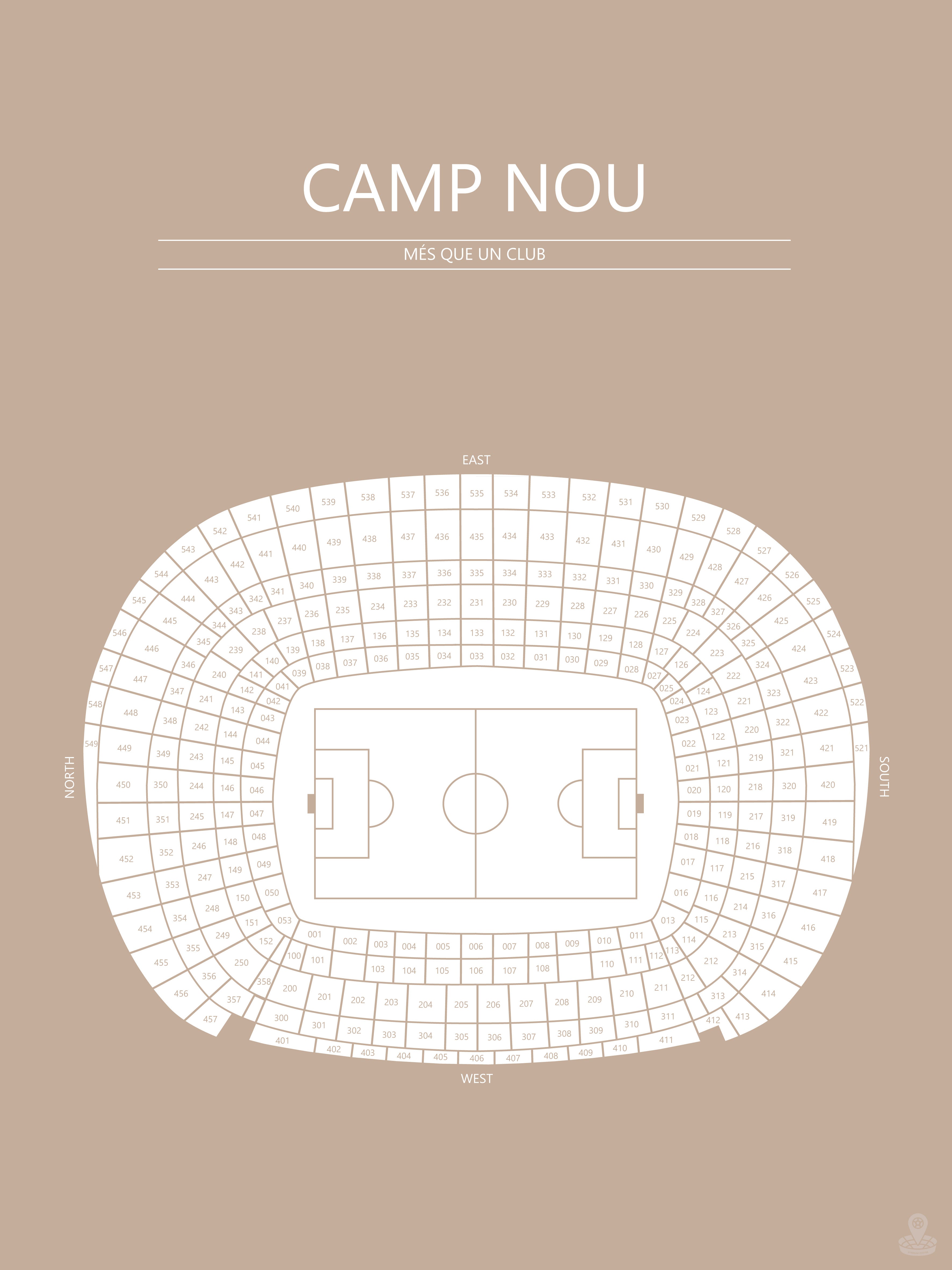 Fodbold plakat FC Barcelona Camp Nou Sand