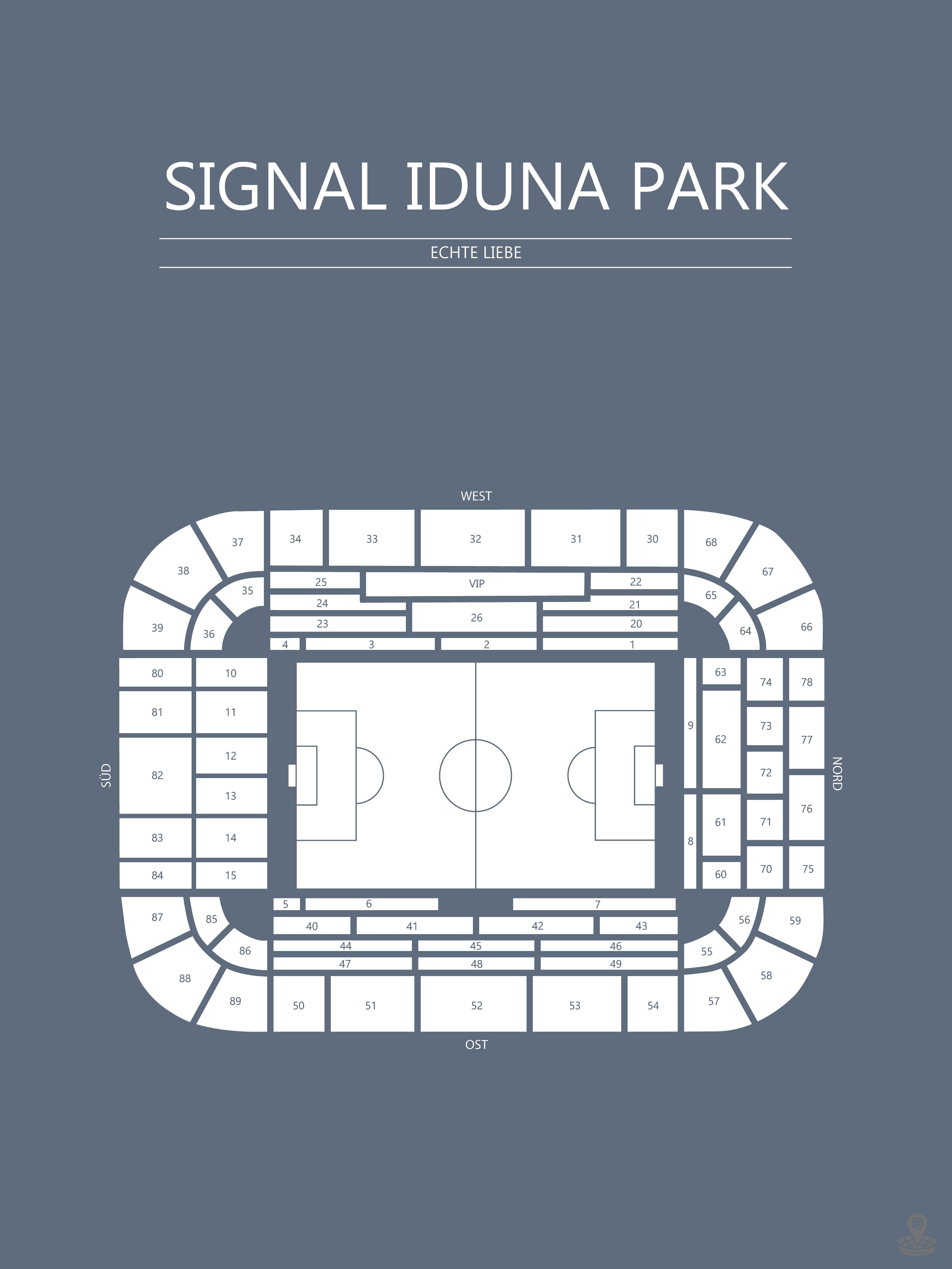 FODBOLD PLAKAT BORUSSIA DORTMUND SIGNAL IDUNA PARK