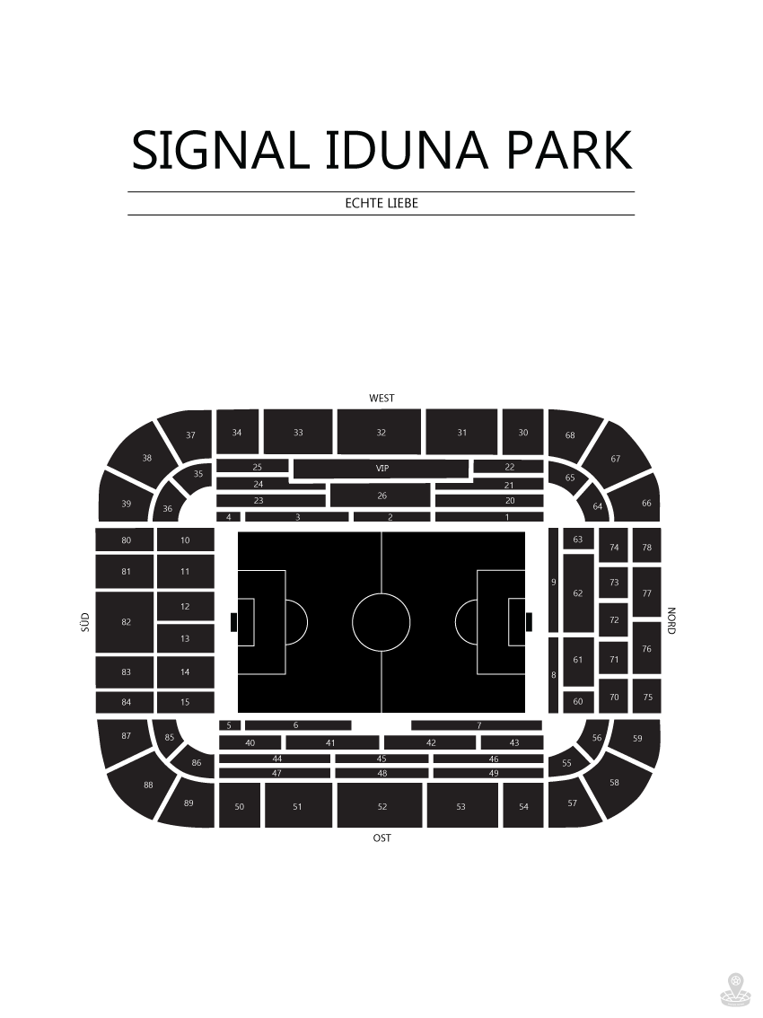 FODBOLD PLAKAT BORUSSIA DORTMUND SIGNAL IDUNA PARK