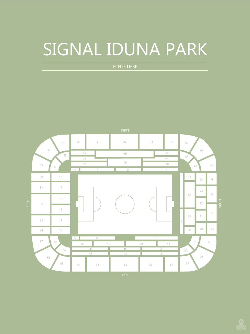 FODBOLD PLAKAT BORUSSIA DORTMUND SIGNAL IDUNA PARK