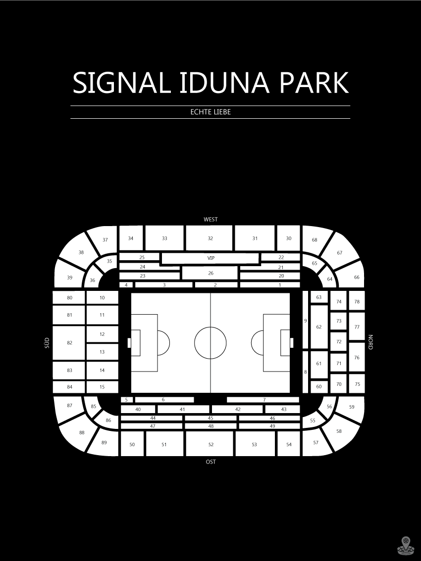 FODBOLD PLAKAT BORUSSIA DORTMUND SIGNAL IDUNA PARK