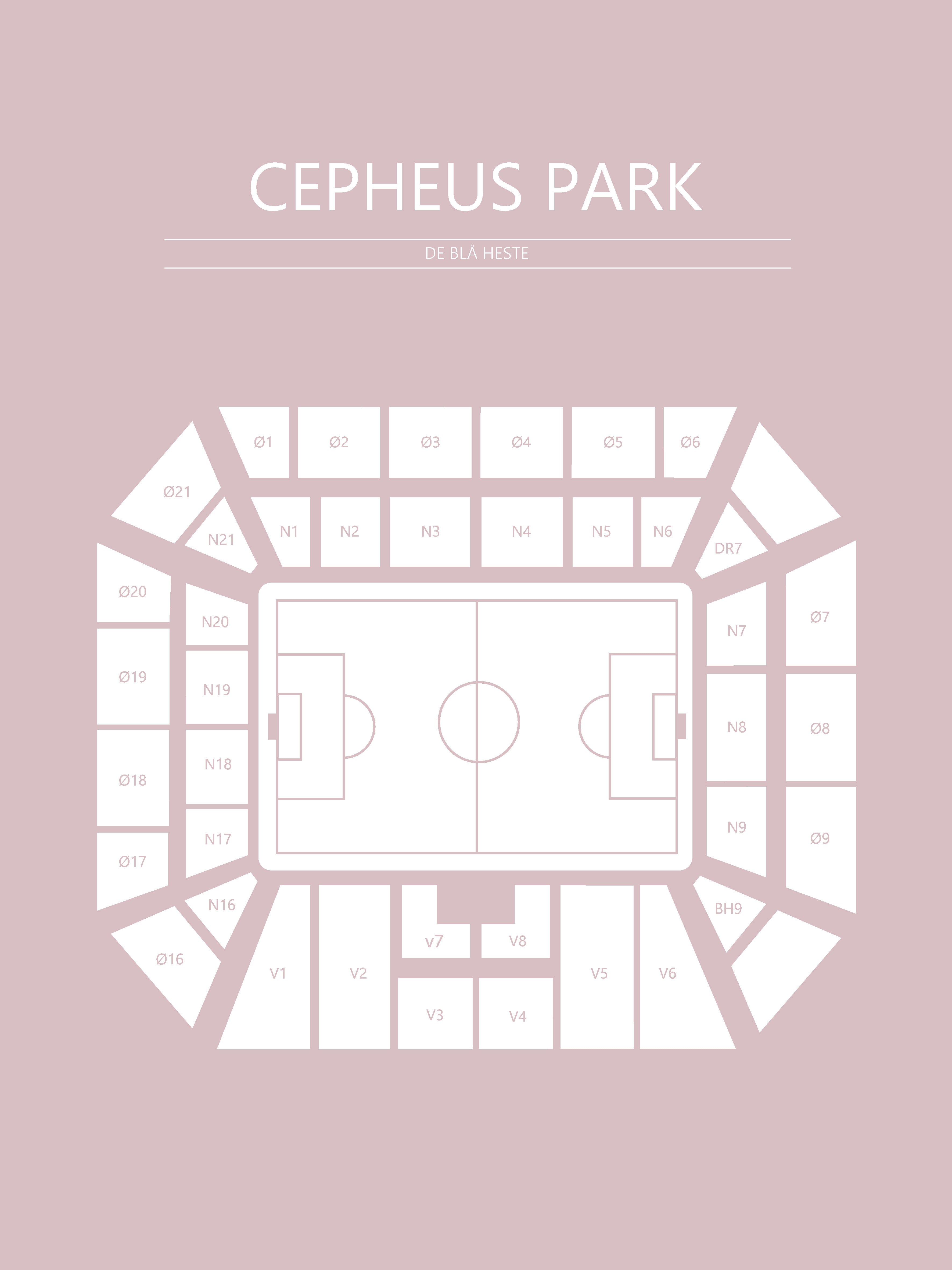 Fodbold plakat Randers Cepheus Park Lyserød