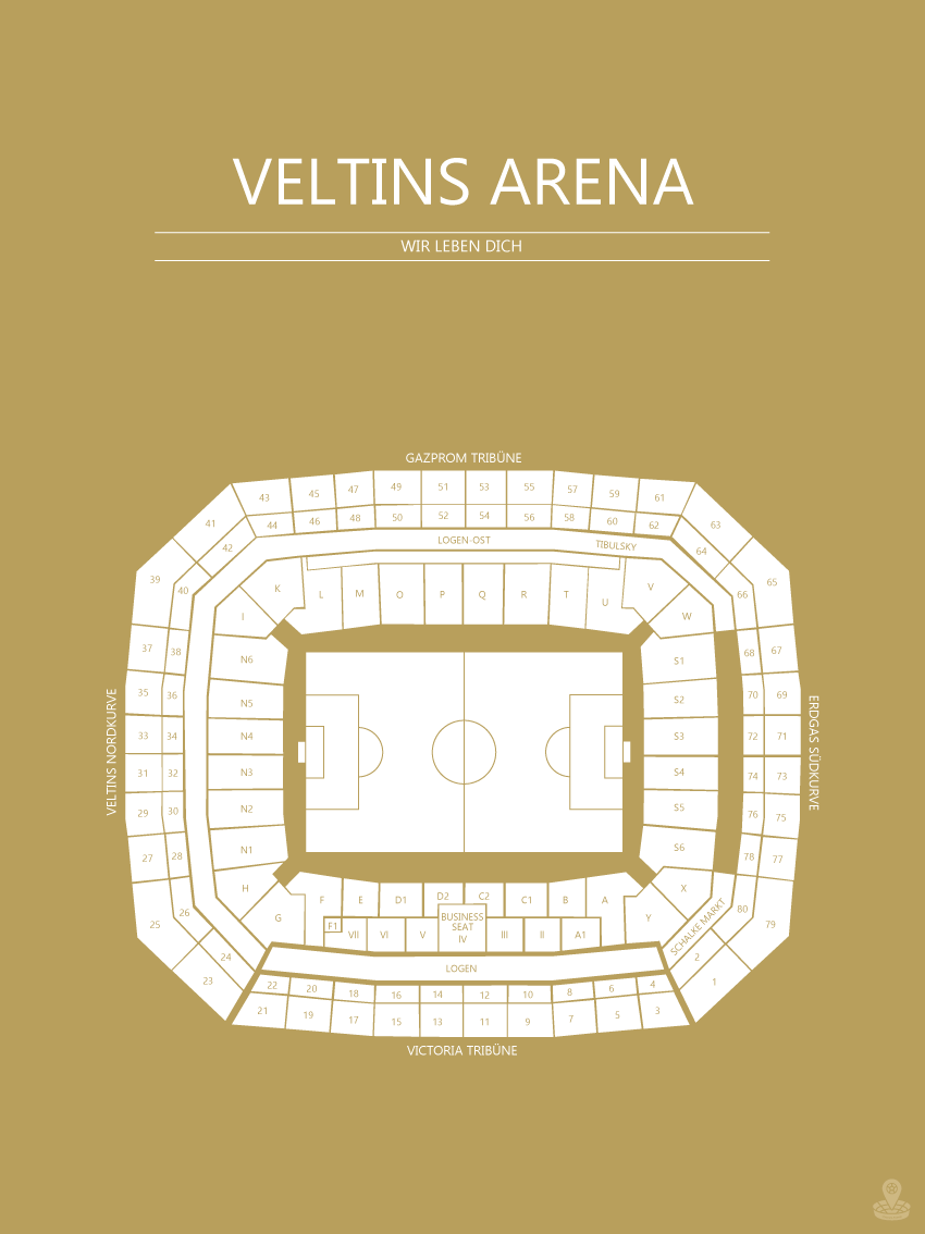 Fodbold plakat Schalke 04 Valtins Arena Karry