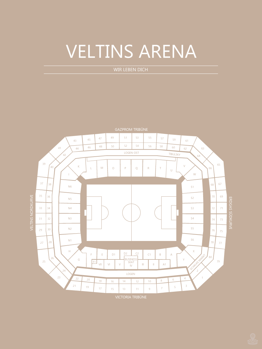 Fodbold plakat Schalke 04 Valtins Arena Sand