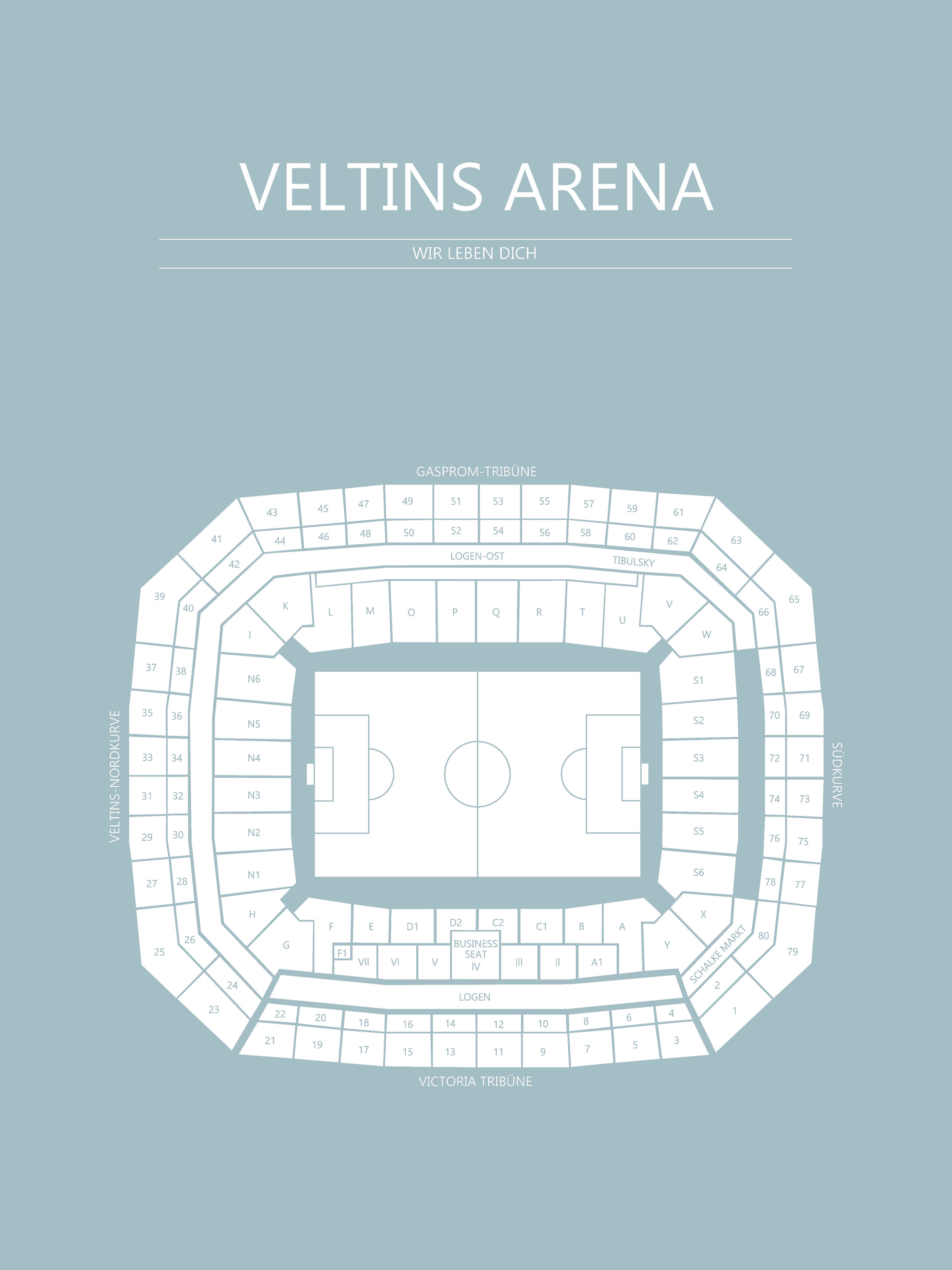Fodbold plakat Schalke 04 Valtins Arena Lyserød