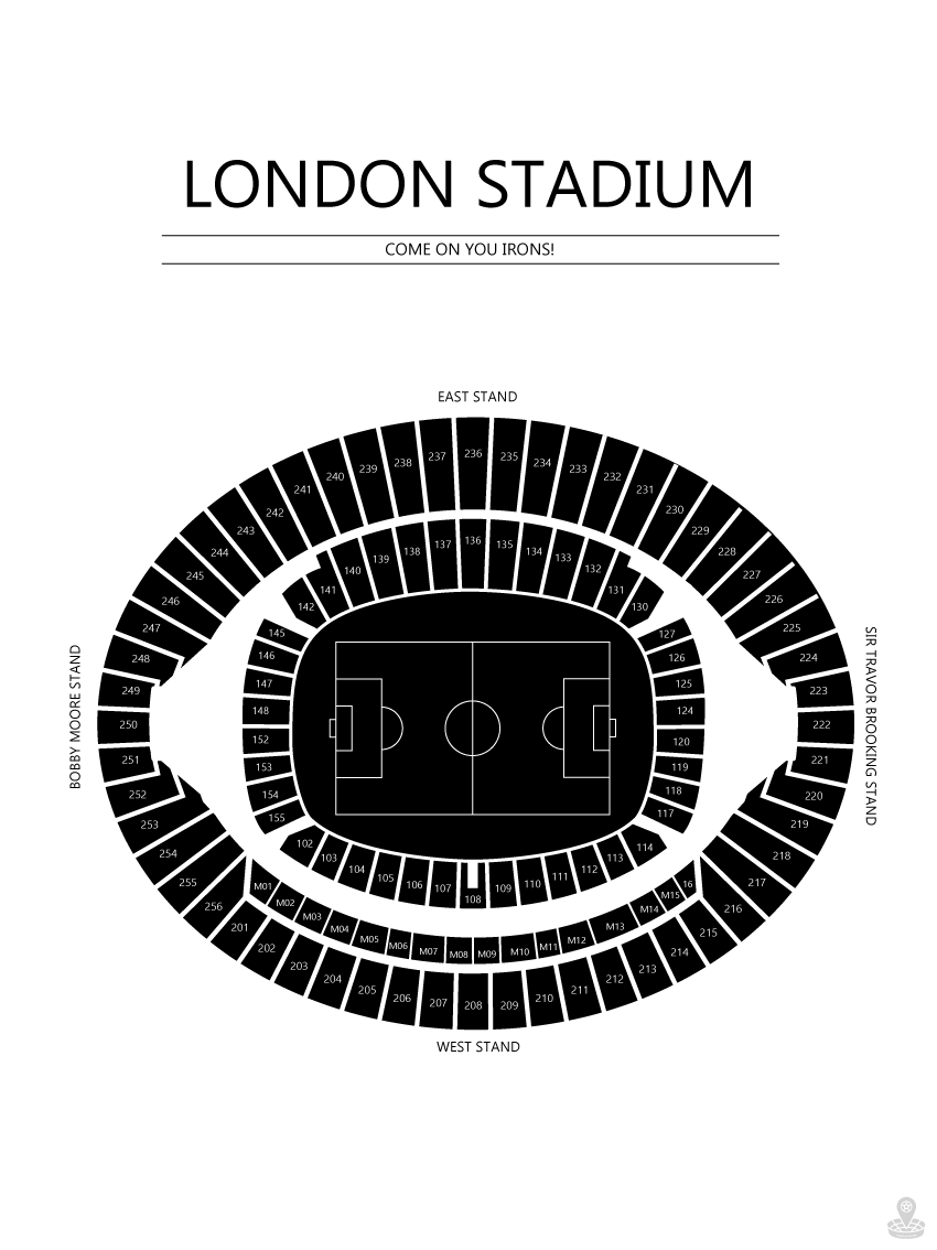 FODBOLD PLAKAT WEST HAM LONDON STADIUM