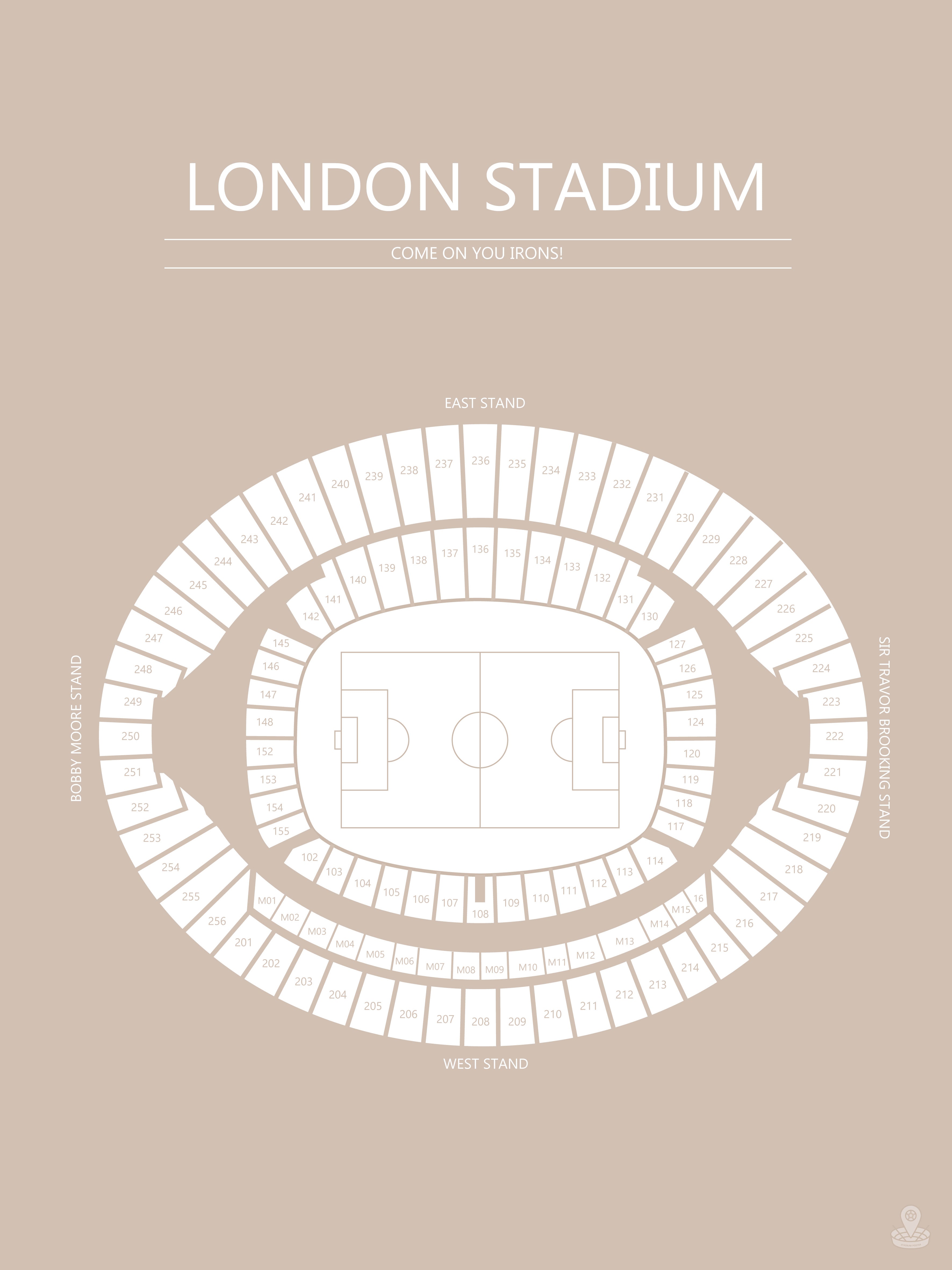 FODBOLD PLAKAT WEST HAM LONDON STADIUM