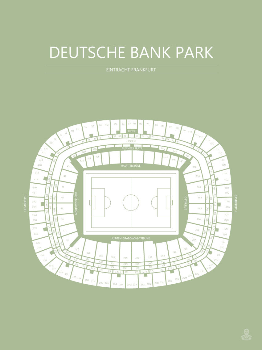 FODBOLD PLAKAT FRANKFURT DEUTSCHE BANK PARK