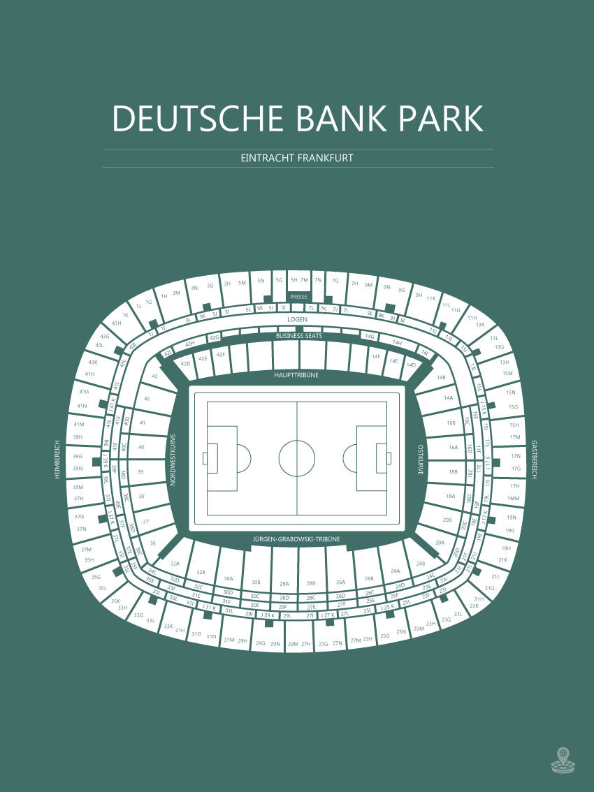 FODBOLD PLAKAT FRANKFURT DEUTSCHE BANK PARK