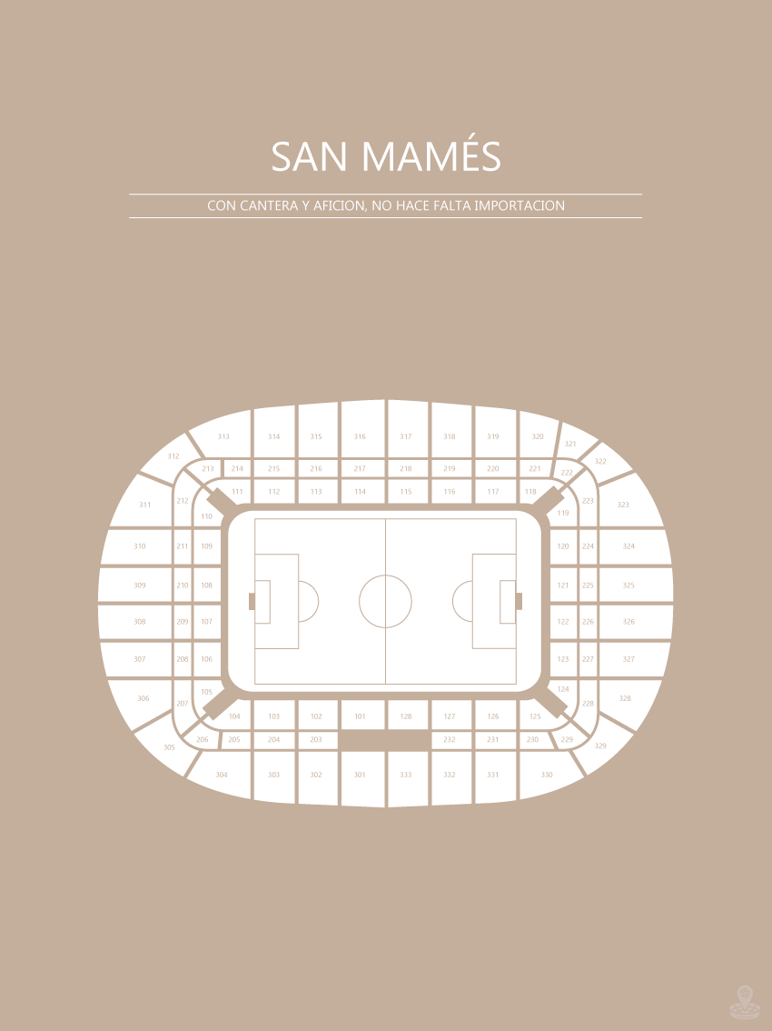 Fodbold plakat Athletic Club Bilbao San Manés Sand