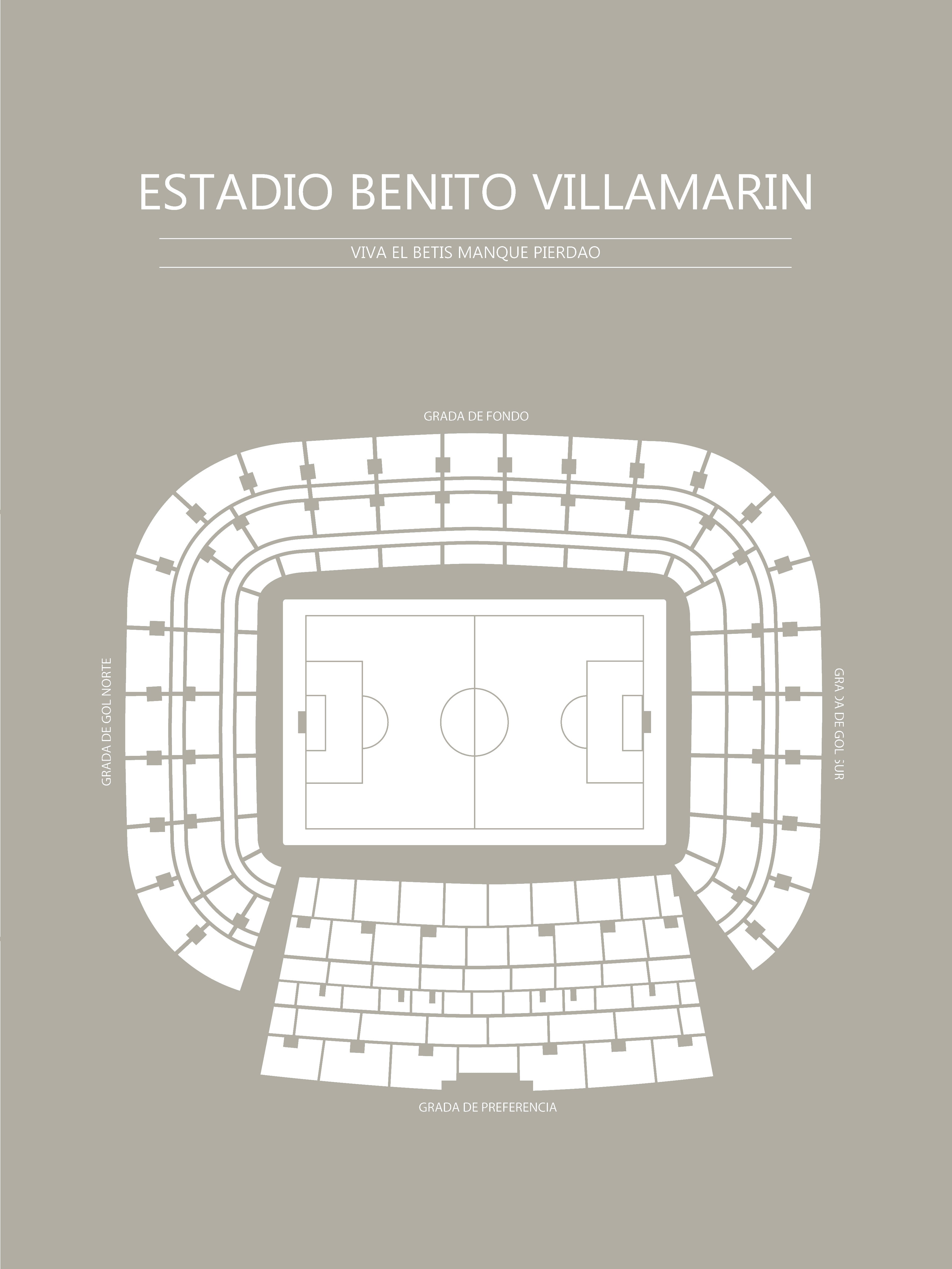 FODBOLD PLAKAT REAL BETIS ESTADIO BENITO VILLAMARIN