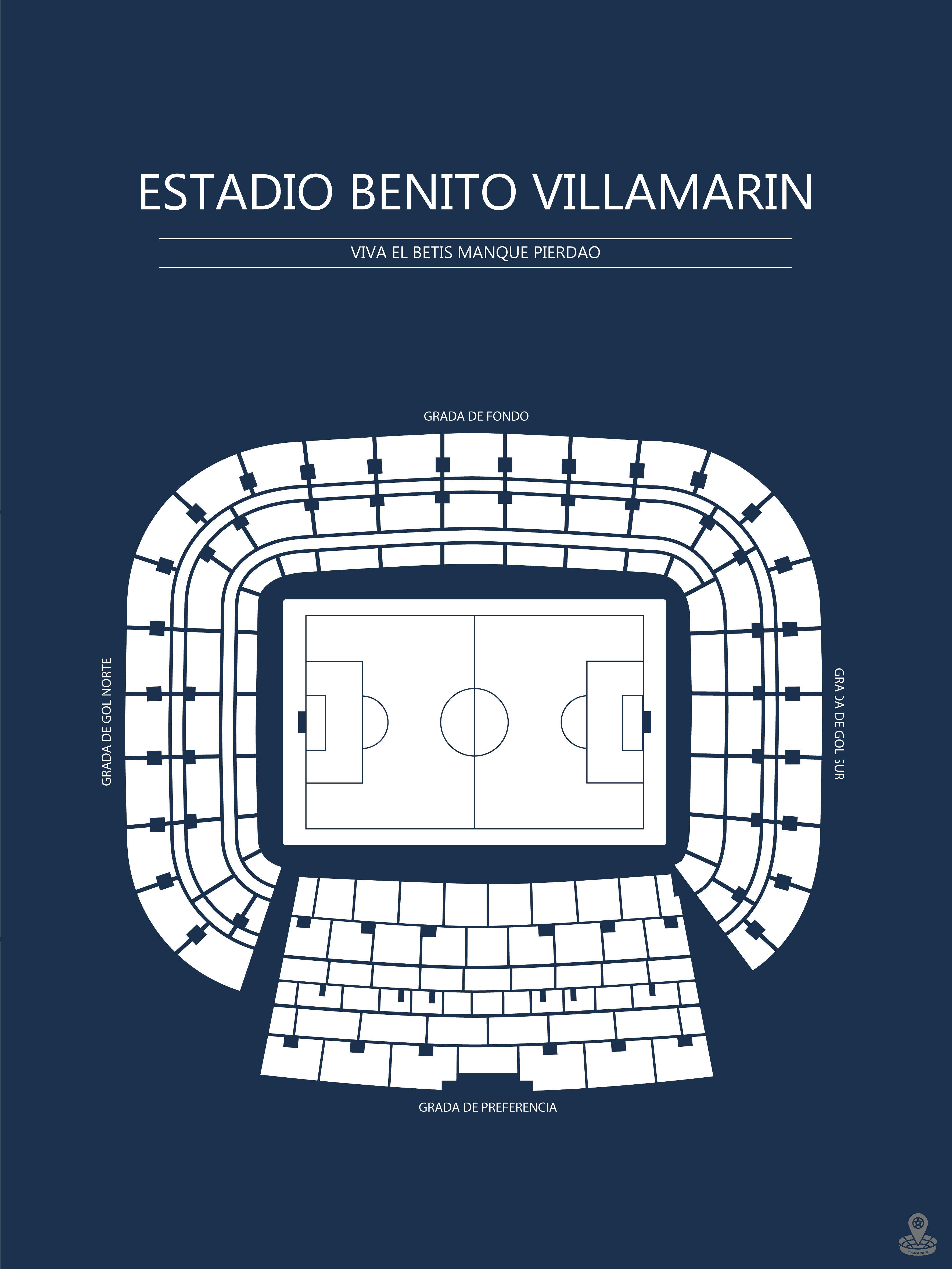 FODBOLD PLAKAT REAL BETIS ESTADIO BENITO VILLAMARIN