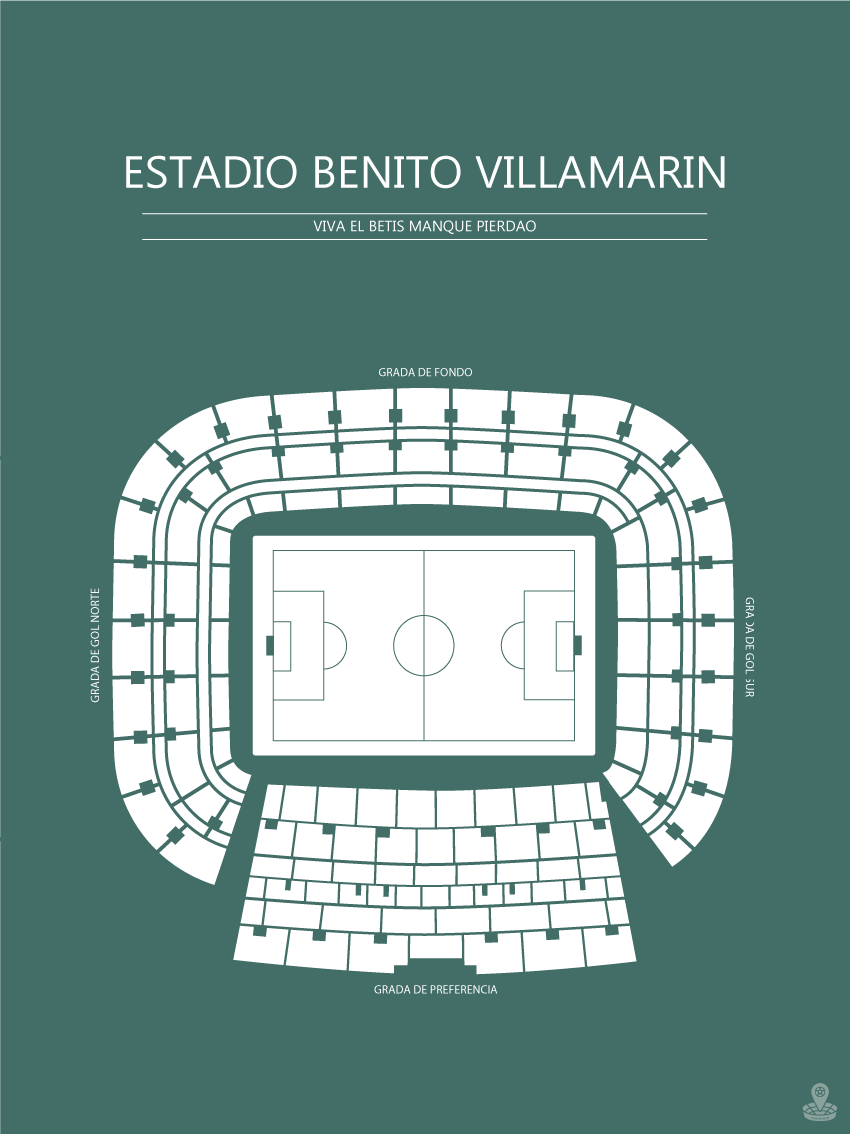 FODBOLD PLAKAT REAL BETIS ESTADIO BENITO VILLAMARIN