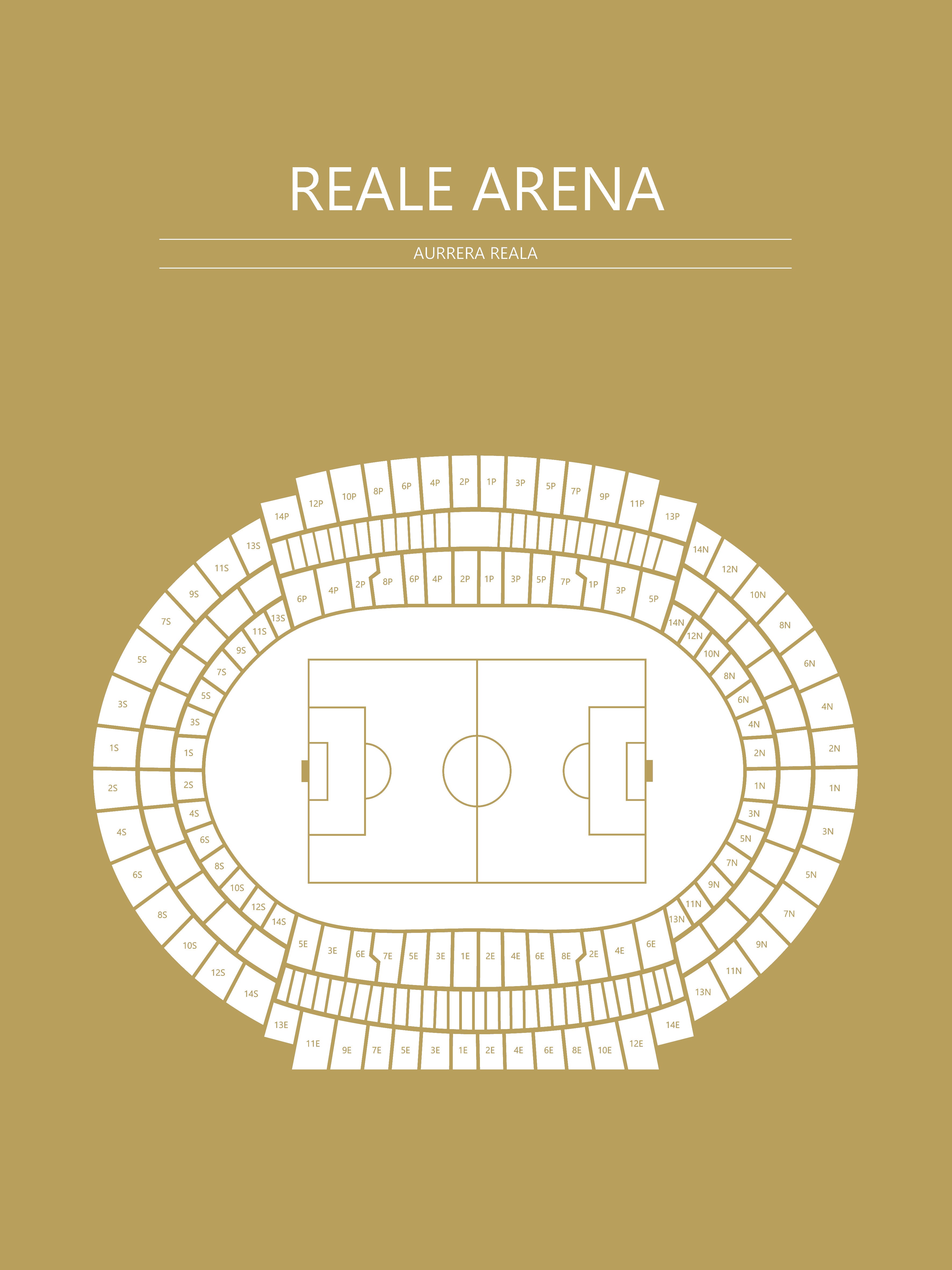 Fodbold plakat Real Sociedad Reale Arena Karry