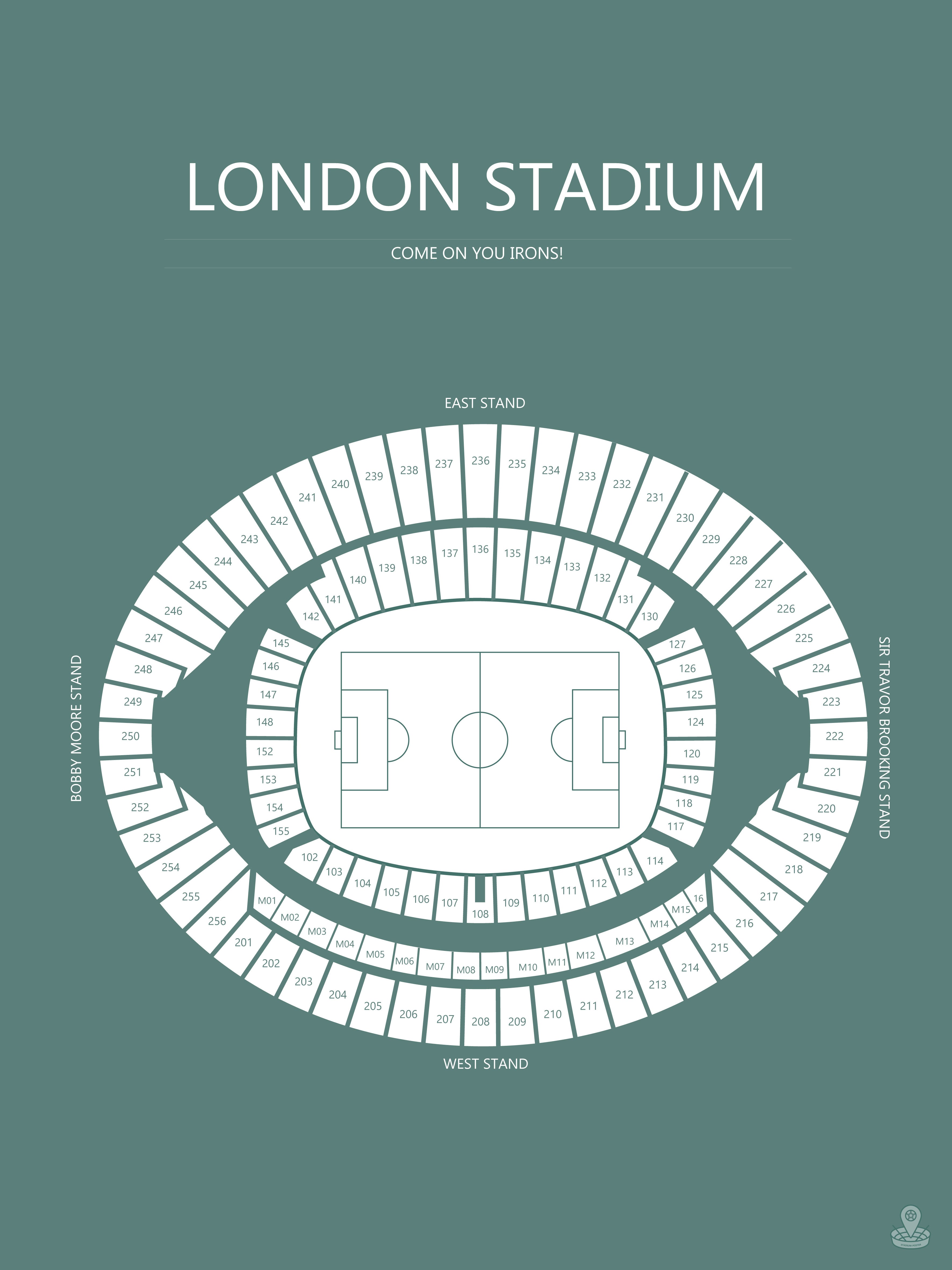FODBOLD PLAKAT WEST HAM LONDON STADIUM