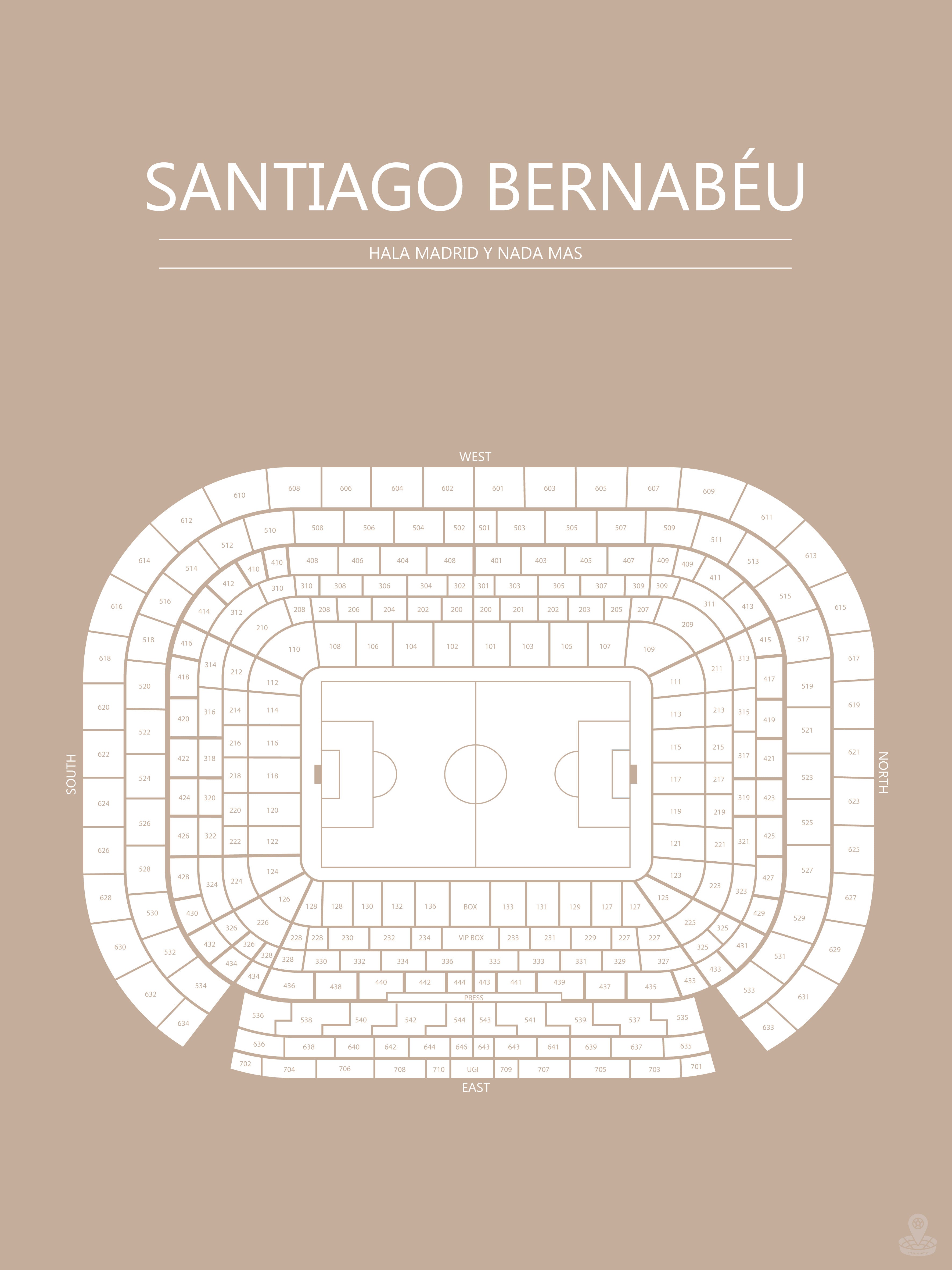 Fodbold plakat Real Madrid Santiago Bernabeu sand