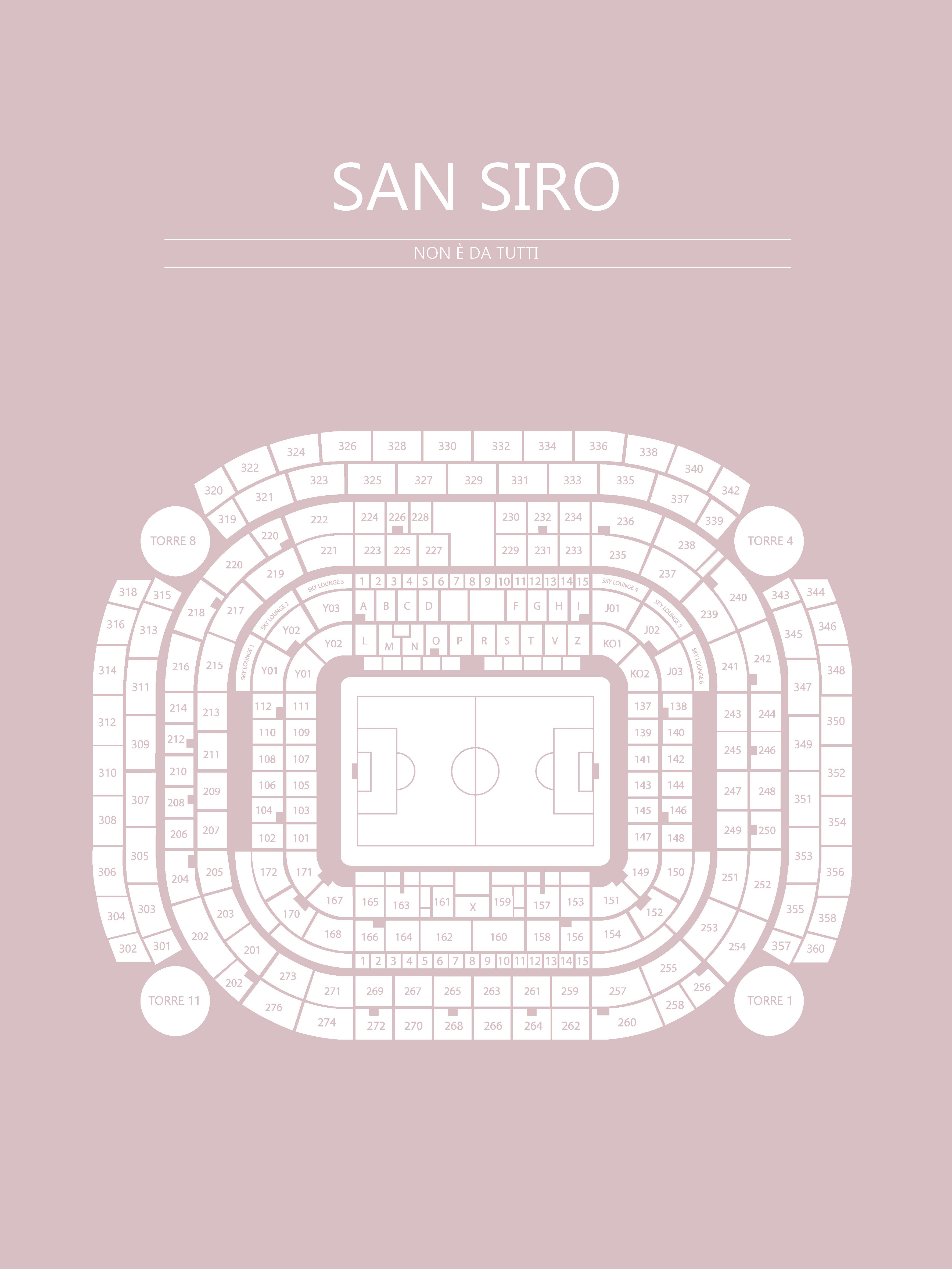 Fodbold plakat Inter Milan San Siro Lyserød