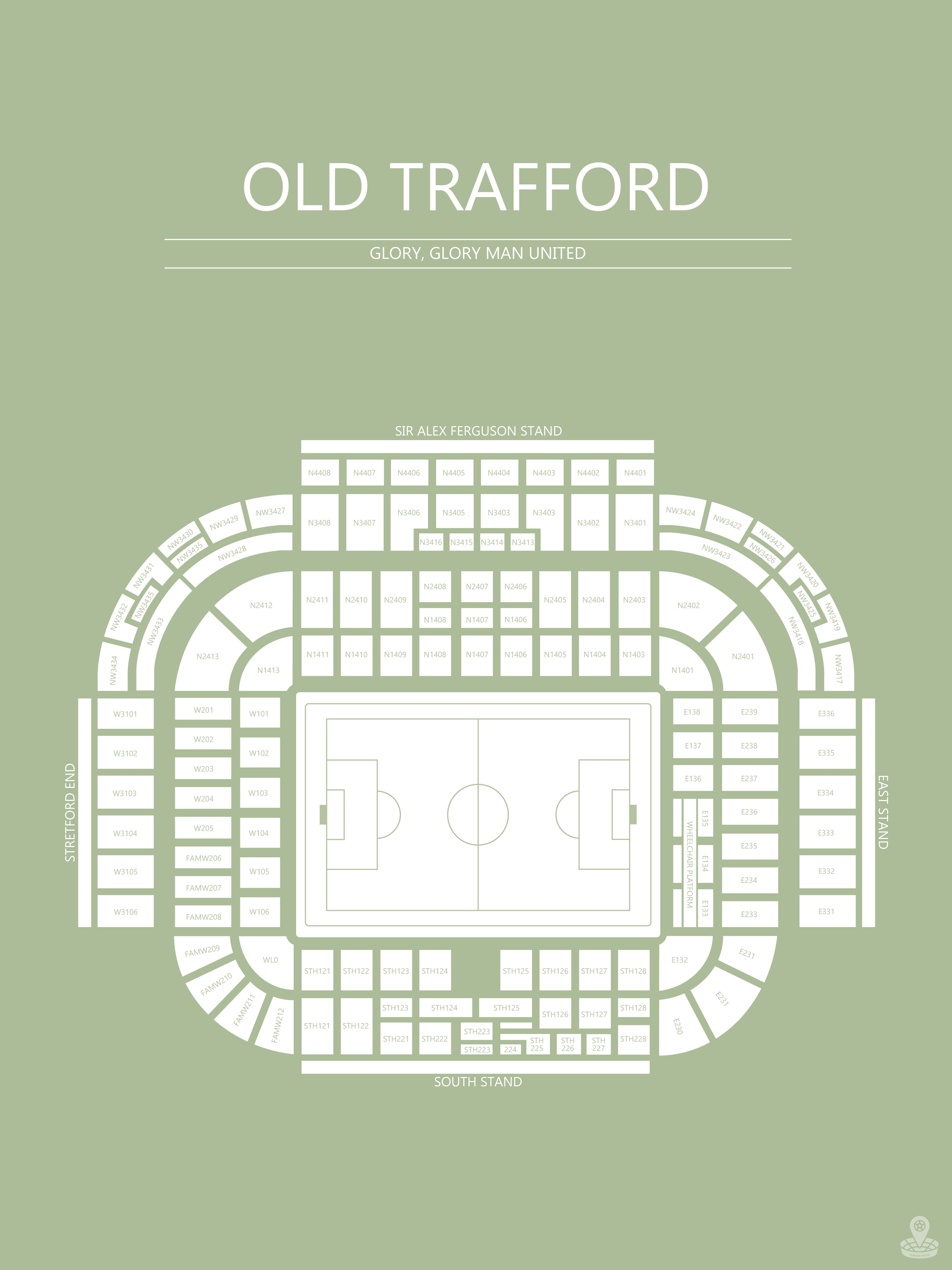 FODBOLD PLAKAT MANCHESTER UNITED OLD TRAFFORD