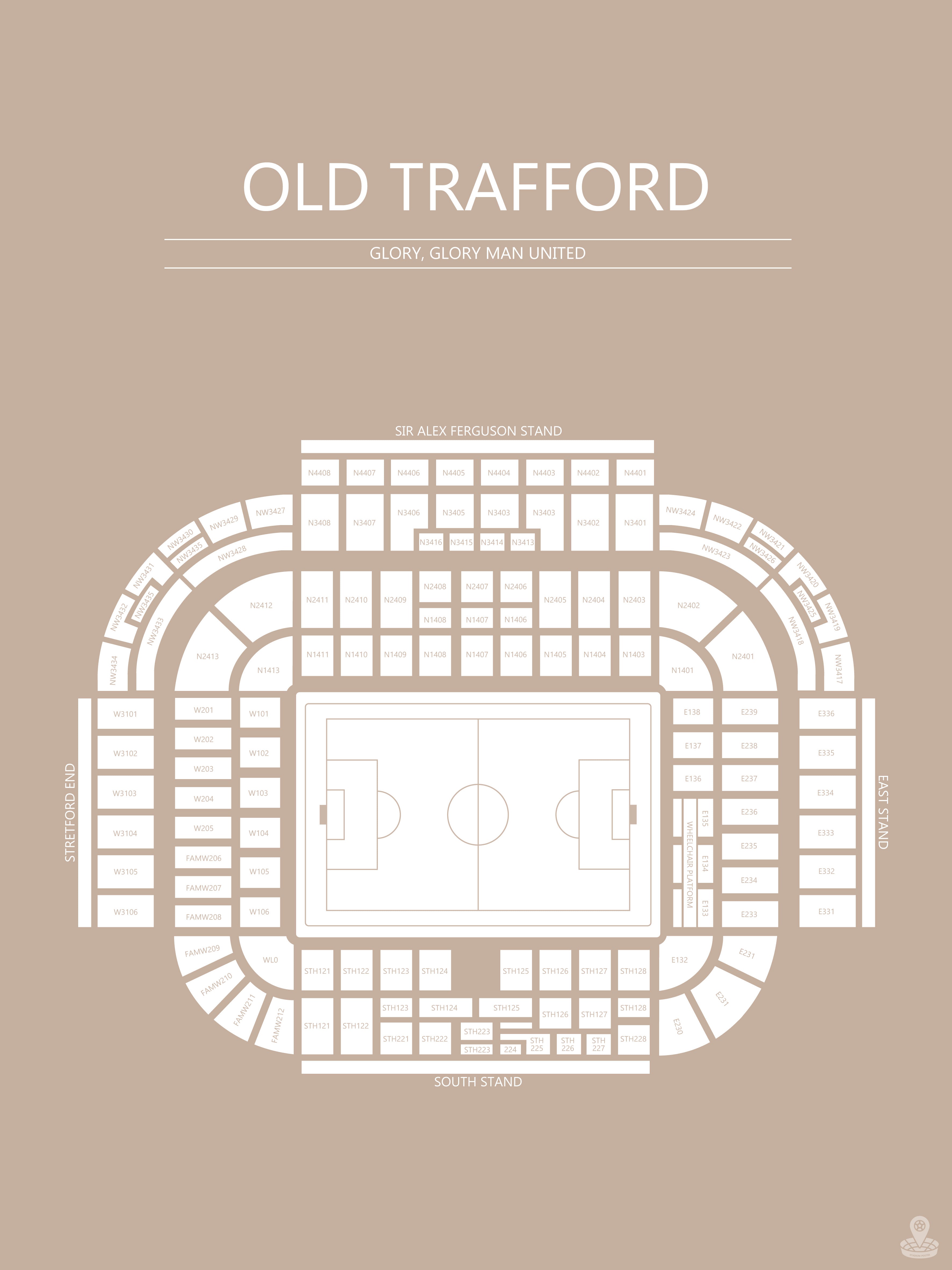 Fodbold plakat Manchester United Old Trafford sand